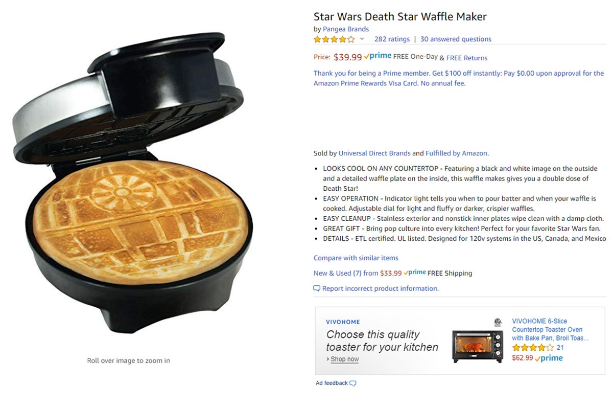 Geek insider - star wars death star waffle maker