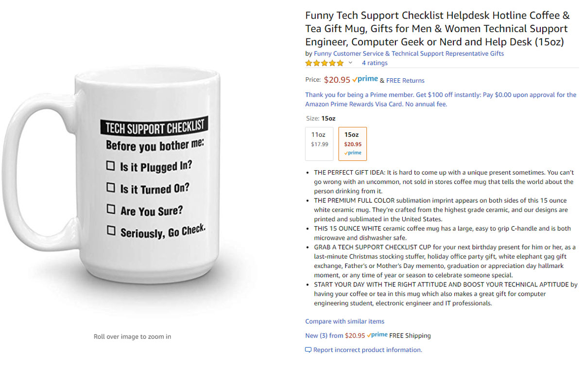 Geek insider - tech support checklist mug